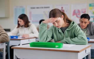A student with social anxiety at school.